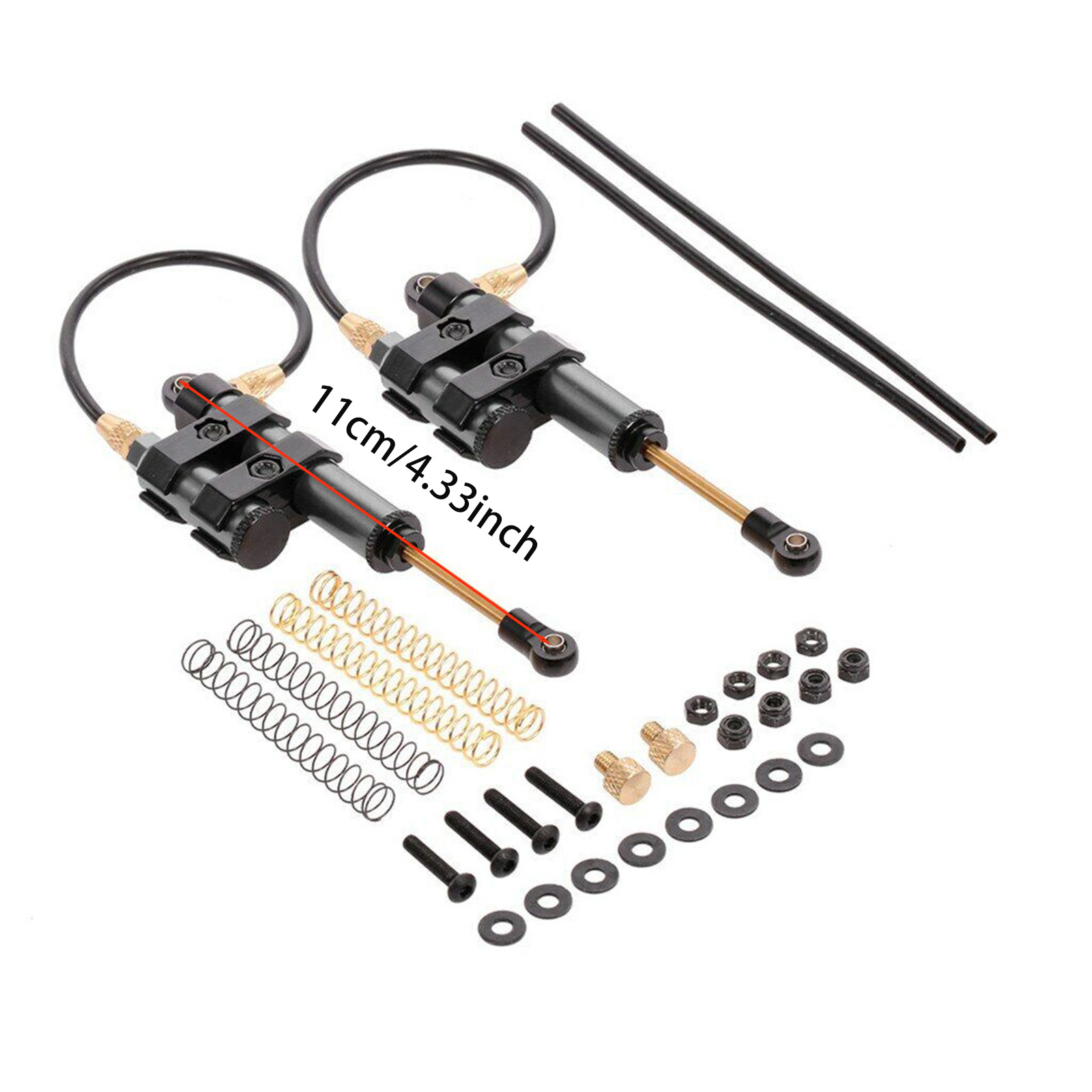 RCXAZ RC amortisseur 110mm réglable ressort interne amortisseur d'huile 1/10 RC grimpeur de roche jouet pièces amortisseur pièces de mise à niveau: YELLOW