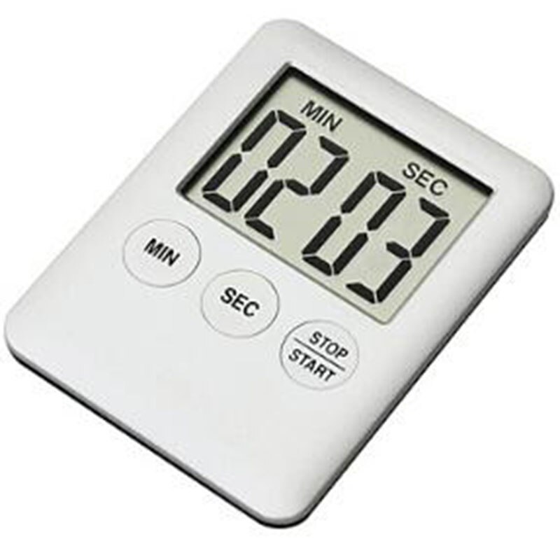 1pc Square LCD Magnet Digital Timer for Kitchen Cooking Timer Portable Thin Mini Table Office Learning Digital Temporizador: white