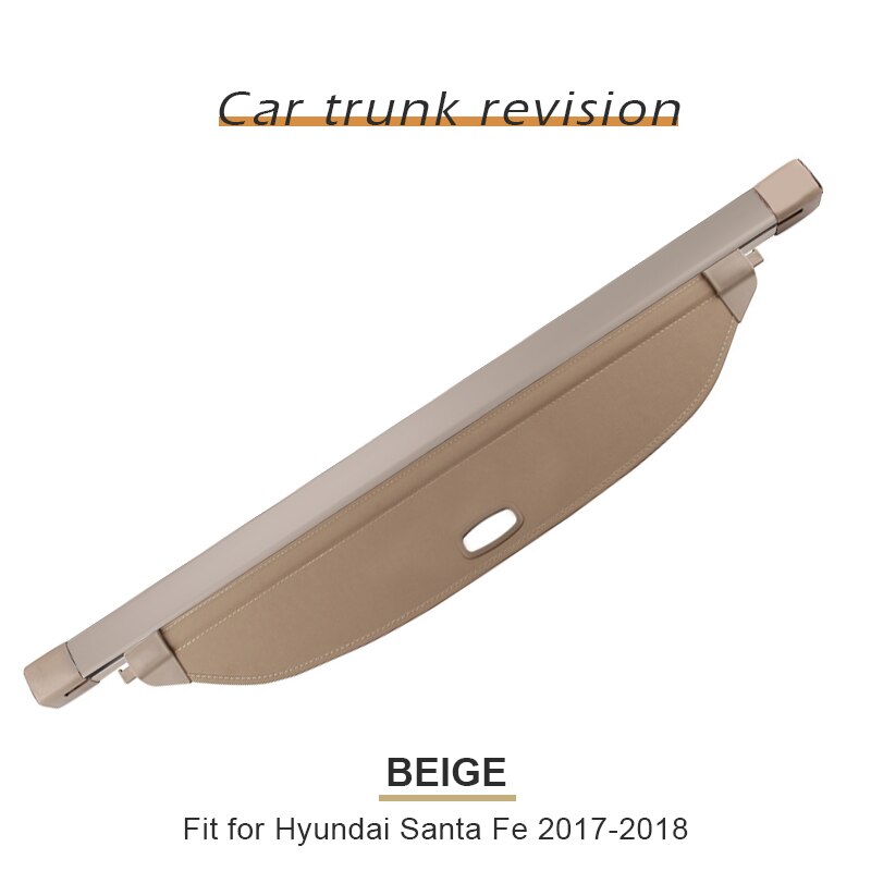 Cubierta de carga para maletero trasero de coche, protector de pantalla de seguridad, accesorios para Hyundai Santa Fe , , , , , , ,: 2017-2018 Beige