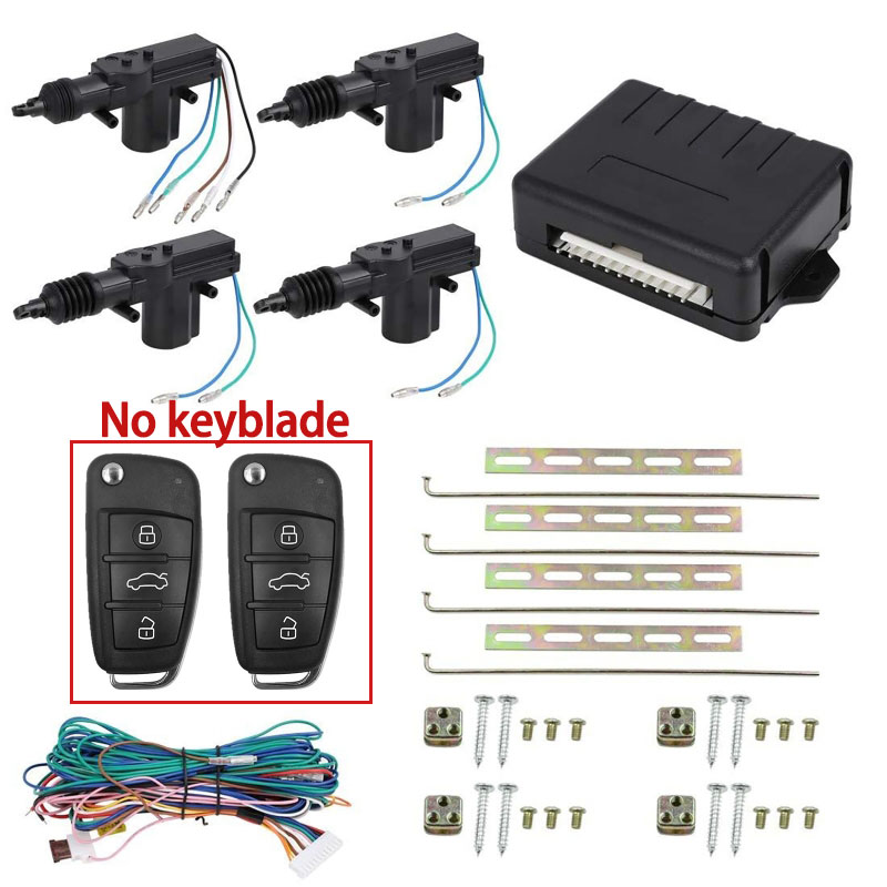 12V Universal Central Lock Car Remote Control Locking System Car Keyless Entry Kit Trunk Pop Door Lock with Actuator 4 Doors: WHITE