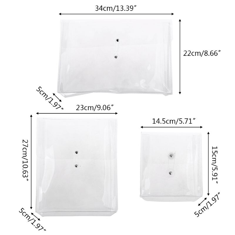 Multifunctional Transparent PVC Winding Storage Bag File Folder Makeup Organizer