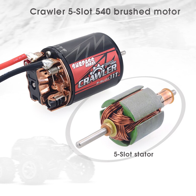 Waterproof 5-Slot 540 550 10T 11T 12T 13T 16T 20T Brushed motor w/ 60A 80A ESC for tamiya Kyosho TRAXXAS WLtoys 1/10 RC Car