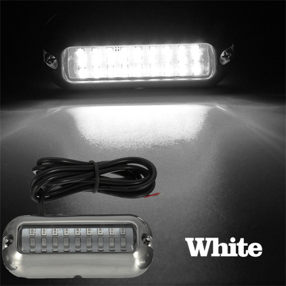 27 42 Led Rvs Boot Bovenlicht Onderwater Ponton Marine Boot Accessoires Licht Waterdichte Marine Licht: WHITE / 42LED