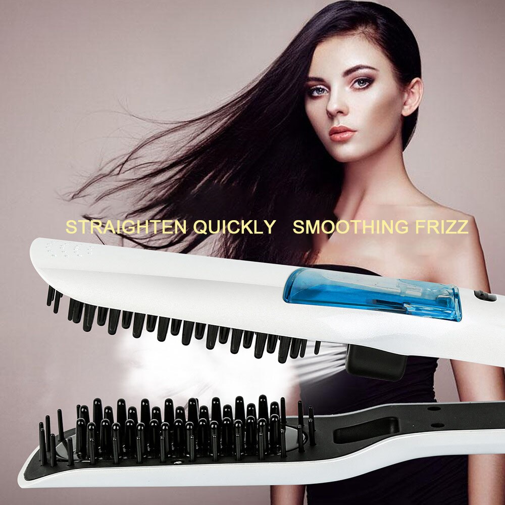 Steam Straight Hair Brush Comb Wet and Dry ening Anti-scald 360 Rotatable Blow Ion