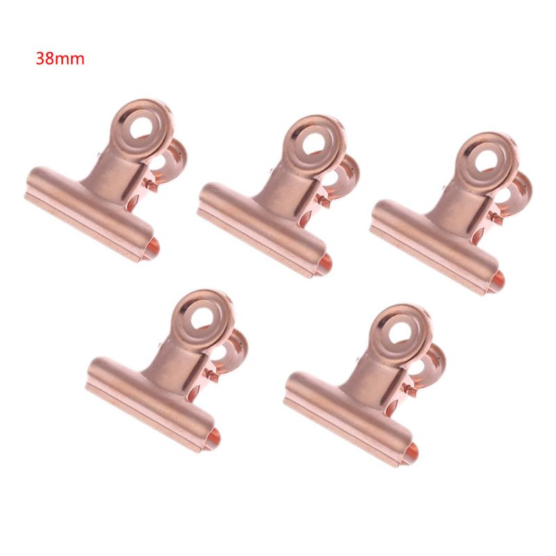 5 Pcs/set Bulldog Letter Grip Clips Stainless Steel Paper File Binder Clip Clamps Stationary Office Kitchen Storage Bag Clips