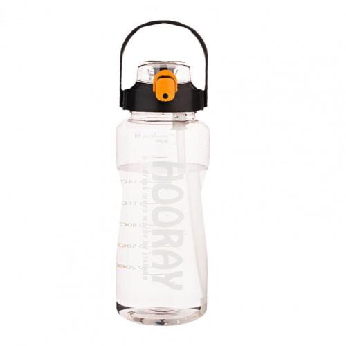 2000Ml Water Fles Food Grade Grote Capaciteit Plastic Transparant Drinkwater Fles Voor Kantoor: Black