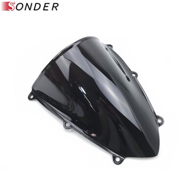 Parabrisas de doble burbuja para coche, accesorio para Honda CBR 600, 2007, 600RR, F5, CBR600RR, CBR600 RR, 07, 08, 09, 10, 11, 12: Black