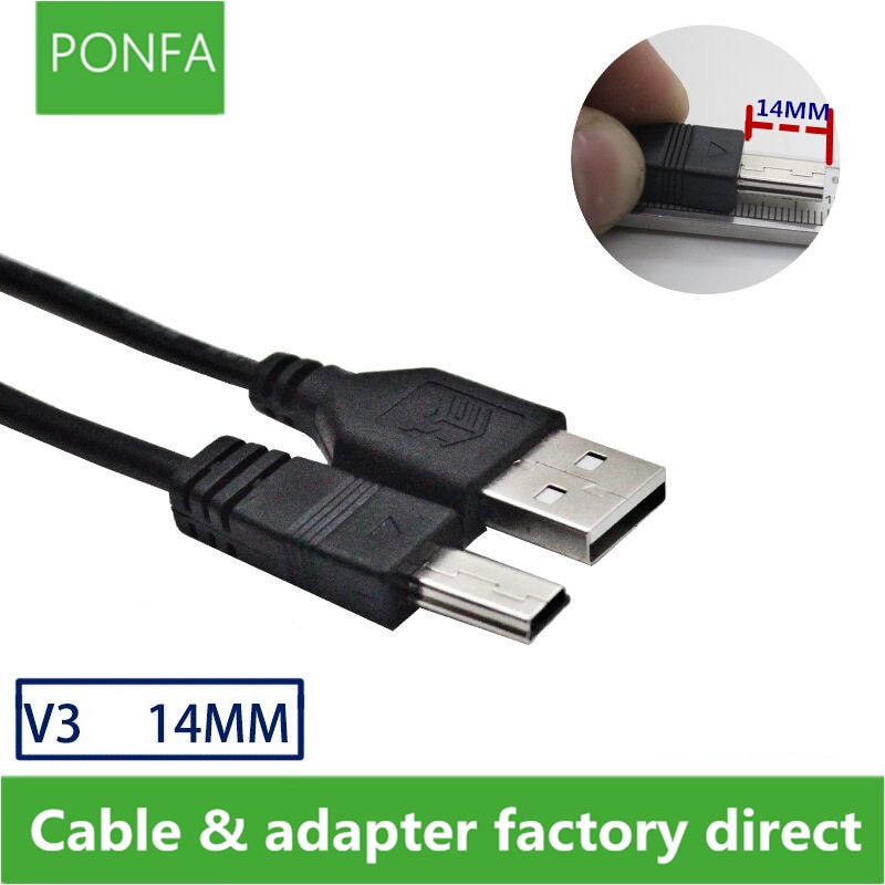 Mini USB 2.0 Een Mannelijke naar Mini 5 Pin B Lading Data kabel Adapter Voor MP3 Mp4 Speler Digitale Camera telefoon 14mm Lange Plug
