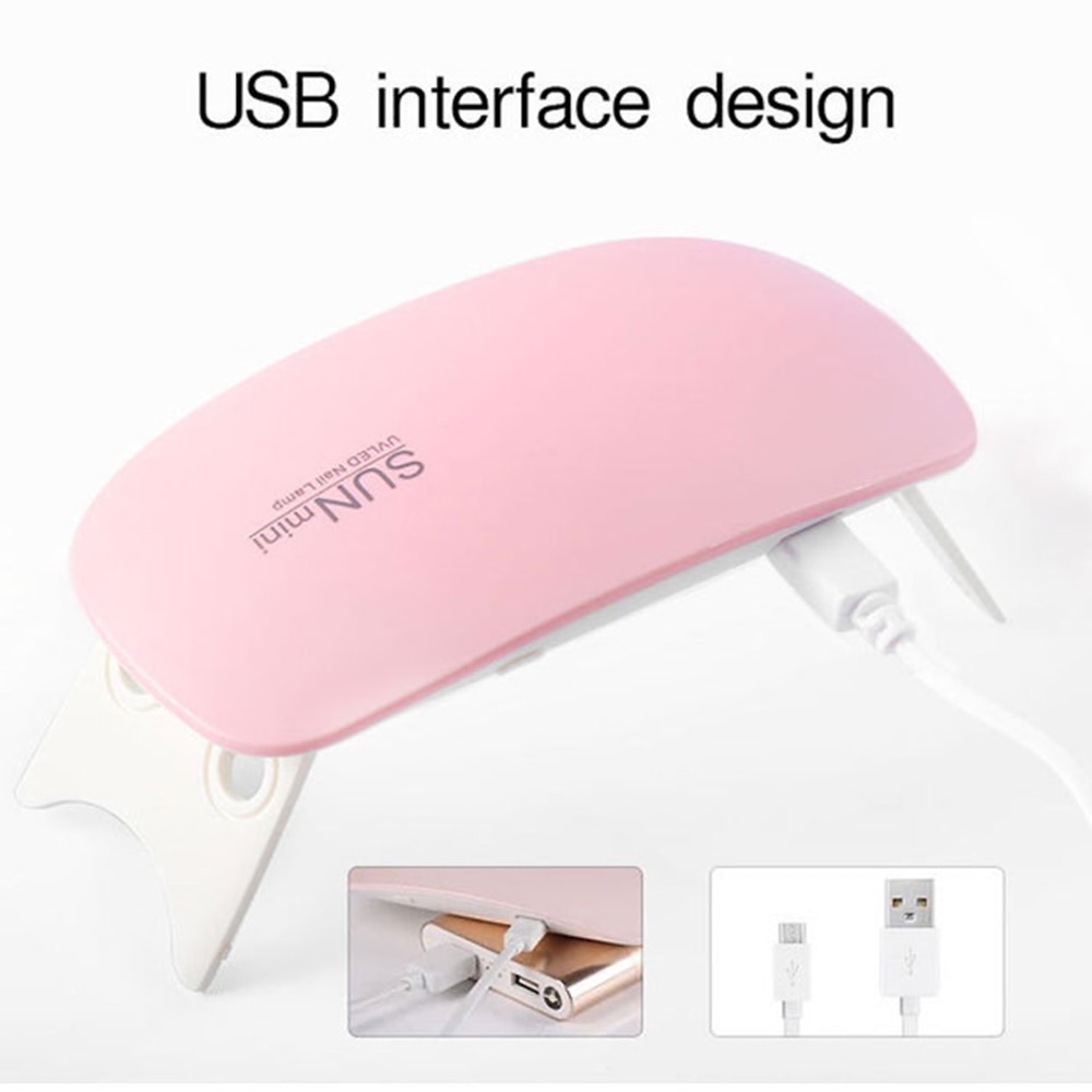 Uv kynslamppu 6w sun mini led lamppu geeli kynsilakka kuivaaja hiiren muoto kuiva ladattava kotikäyttöön led kynsilamput