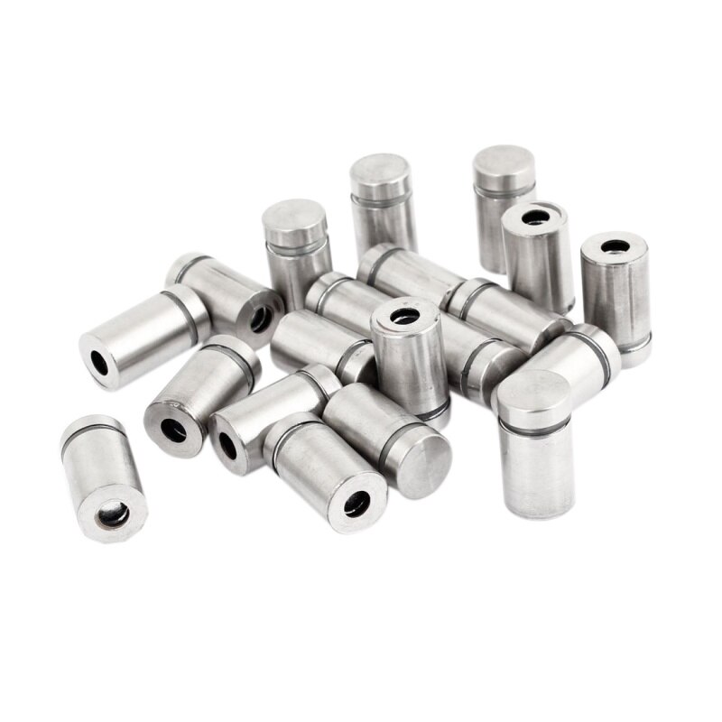 20 Pcs 12mm x 22mm Stainless Steel Glass Standoff Hardware: Default Title