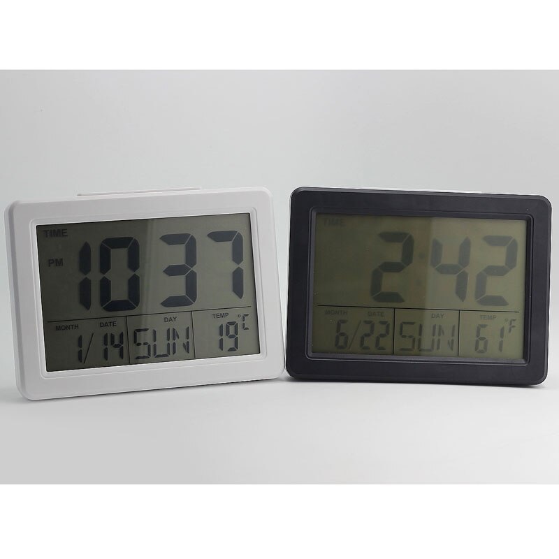 LED Digital Clock Alarm with Backlight Electronic Digital Table Clock with Temperature Calendar Snooze Function Desk Watch 6"