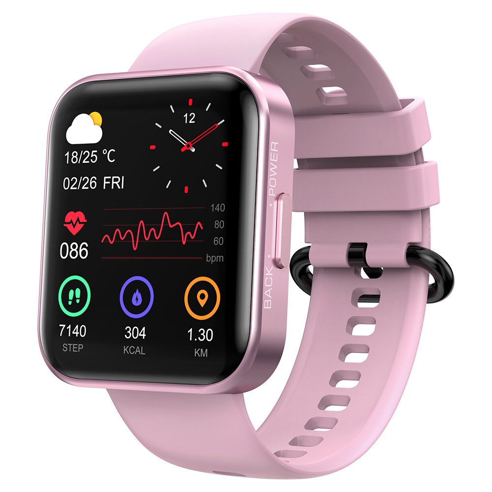 Kospet Magic 3 Smart Watch 1.71'' IP68 Waterproof Bluetooth Bracelet for Android iOS Blood Oxygen Monitor Smartwatch: Pink
