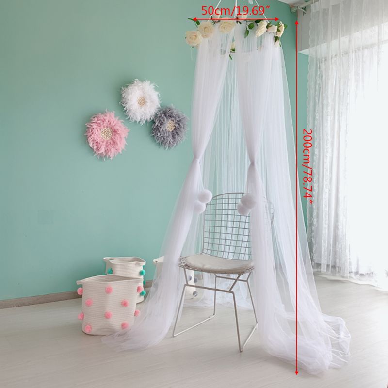 Mosquitera para cama de bebé, ropa de cama para niños, cúpula redonda colgante, cubierta de cama, dosel, cortina, F42E