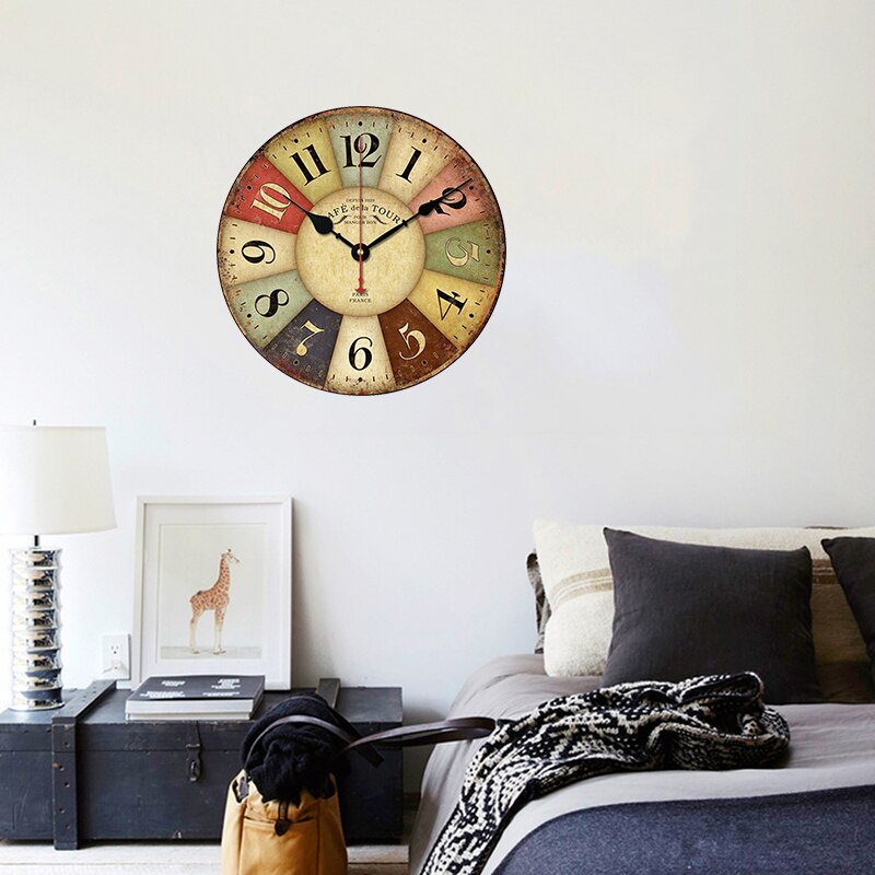Nuevos Relojes Retro de madera para colgar en la pared, de moderno, Vintage, rústico, Retro, para decoración del hogar, oficina, cafetería
