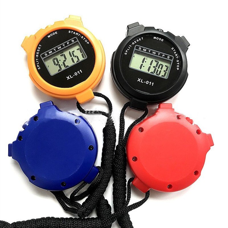1Pcs Abs Waterdichte Digitale Professionele Handheld Lcd Chronograaf Handheld Sport Stopwatch Timer Stop Horloge Met String Alarm