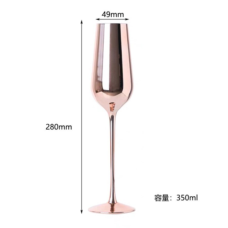 350Ml Roze Rose Gold Plating Loodvrij Glas Rode Wijn Glas Champagne Glasdrinkbeker Woondecoratie: 2