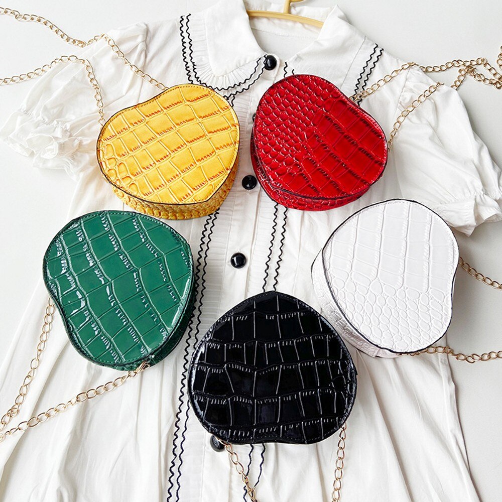 Bolso de hombro clásico para mujer, bandolera con forma de corazón, informal, de