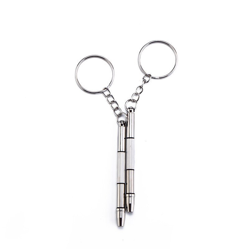 4 in1 Eyeglasses Screwdriver Hand Tools Spectacle Glass Screw Driver Cellphone Watch Computer Repair Kit with Keychain