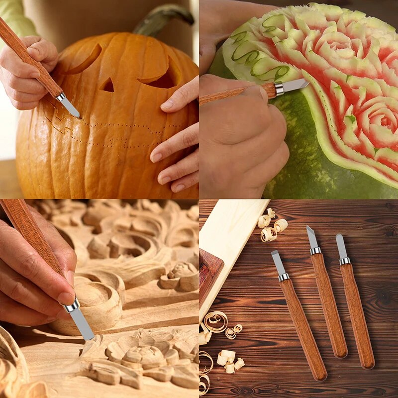 Juego de herramientas para tallar madera con detalle, cuchillo para tallar madera, cincel para madera, guantes, afilador de cuchillos para tallar, herramientas de carpintería, 10 Uds.