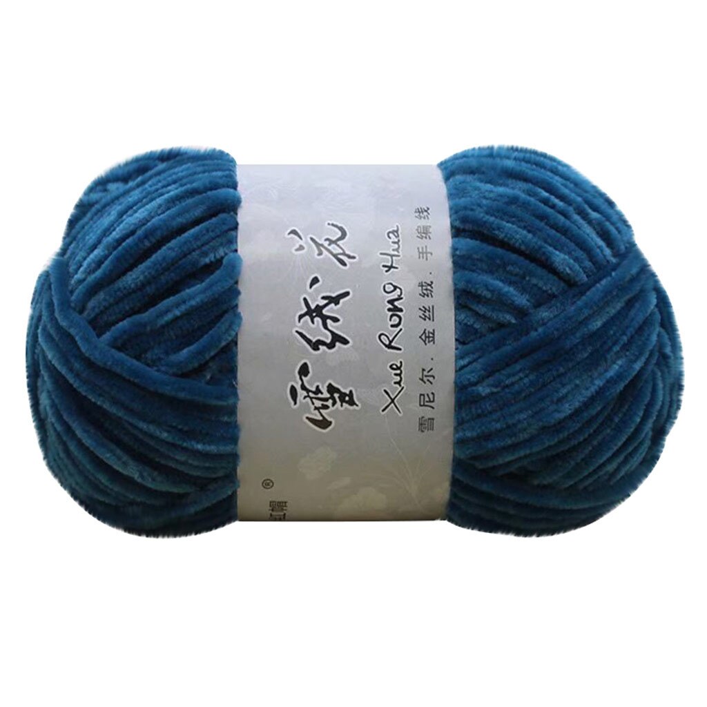 Gold Velvet Chenille Medium Thick Wool Thread Diy Crochet Sweater Scarf Line Hand Knitting Scarf Bib Hat Gloves Yarn crochet: N