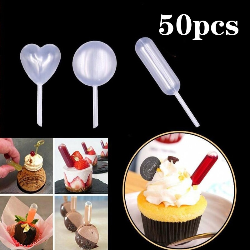 50 Stuks 4Ml Saus Droppers Voor Cupcakes Ijs Saus Ketchup Gebak Macaron Gevulde Dispenser Mini Squeeze Transferpipetten
