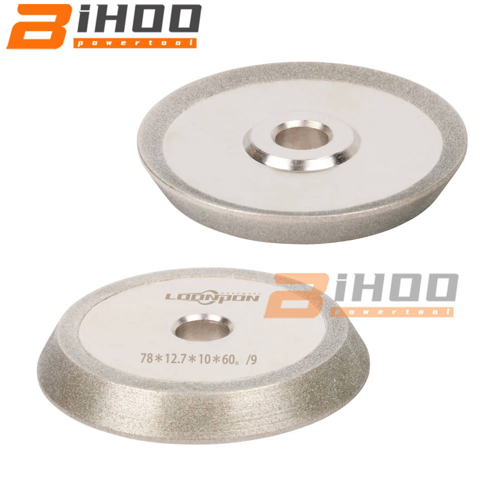 78mm Diamond Grinding Wheel Dish Grinder Circle Sharpener Disc for Carbide Metal Tungsten Steel Milling Cutter Tool 200Grit