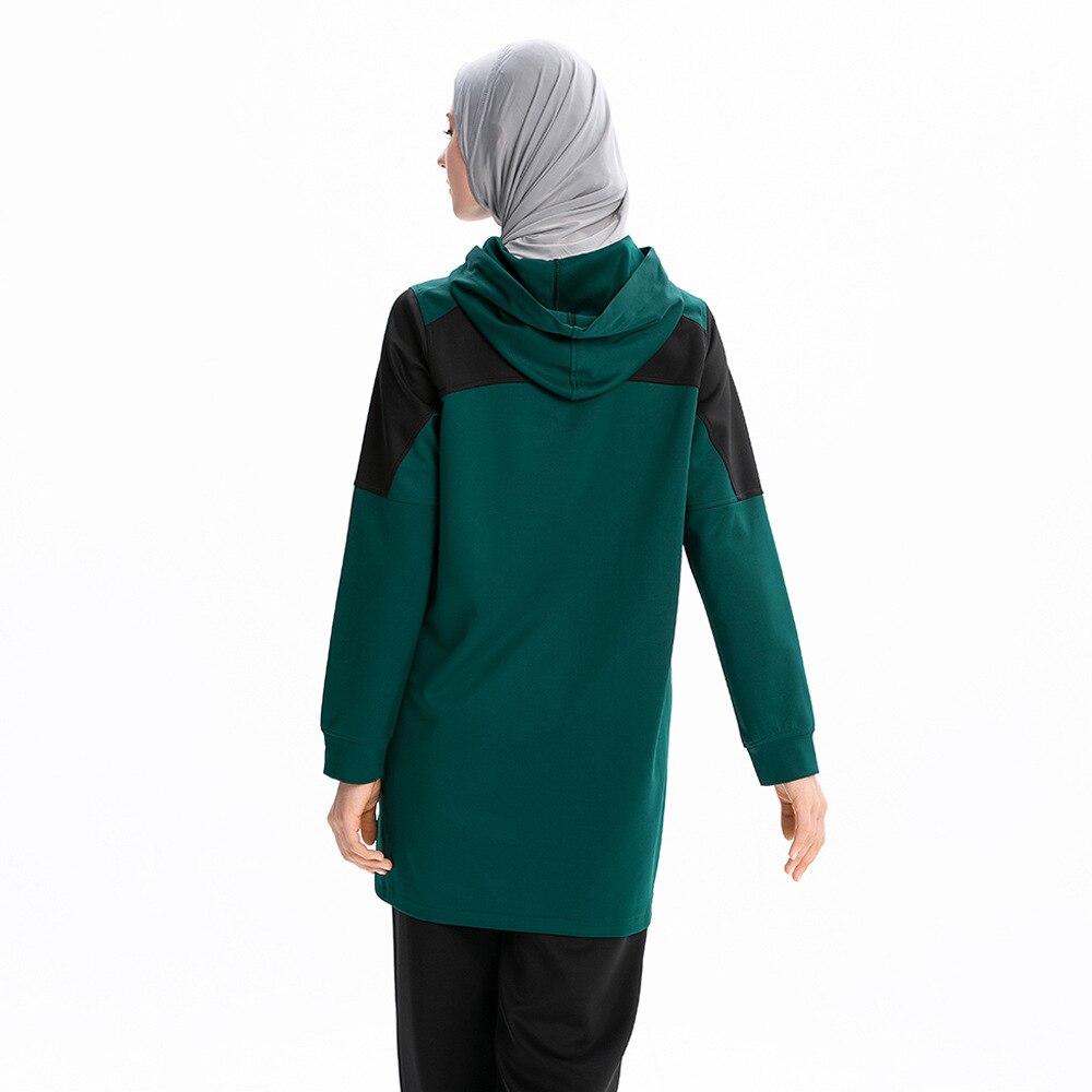 Sudadera con capucha árabe musulmana para mujer, Top deportivo para correr, chándal de manga larga con letras, ropa deportiva