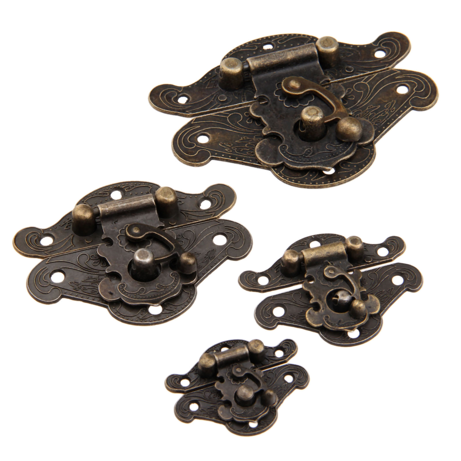 5Pcs Iron Antique Bronze Box Latch For Wine Box Box Wooden Box Decorative Hinges For Home Retro Hardware Durable