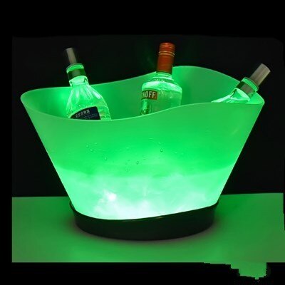 12L Led Oplaadbare Emmers Ijs Kleur Veranderende Wijn Whisky Koeler Boot Vormige Champagne Bier Houder Bar/Home/Bruiloft/Night Club: Licht Groen