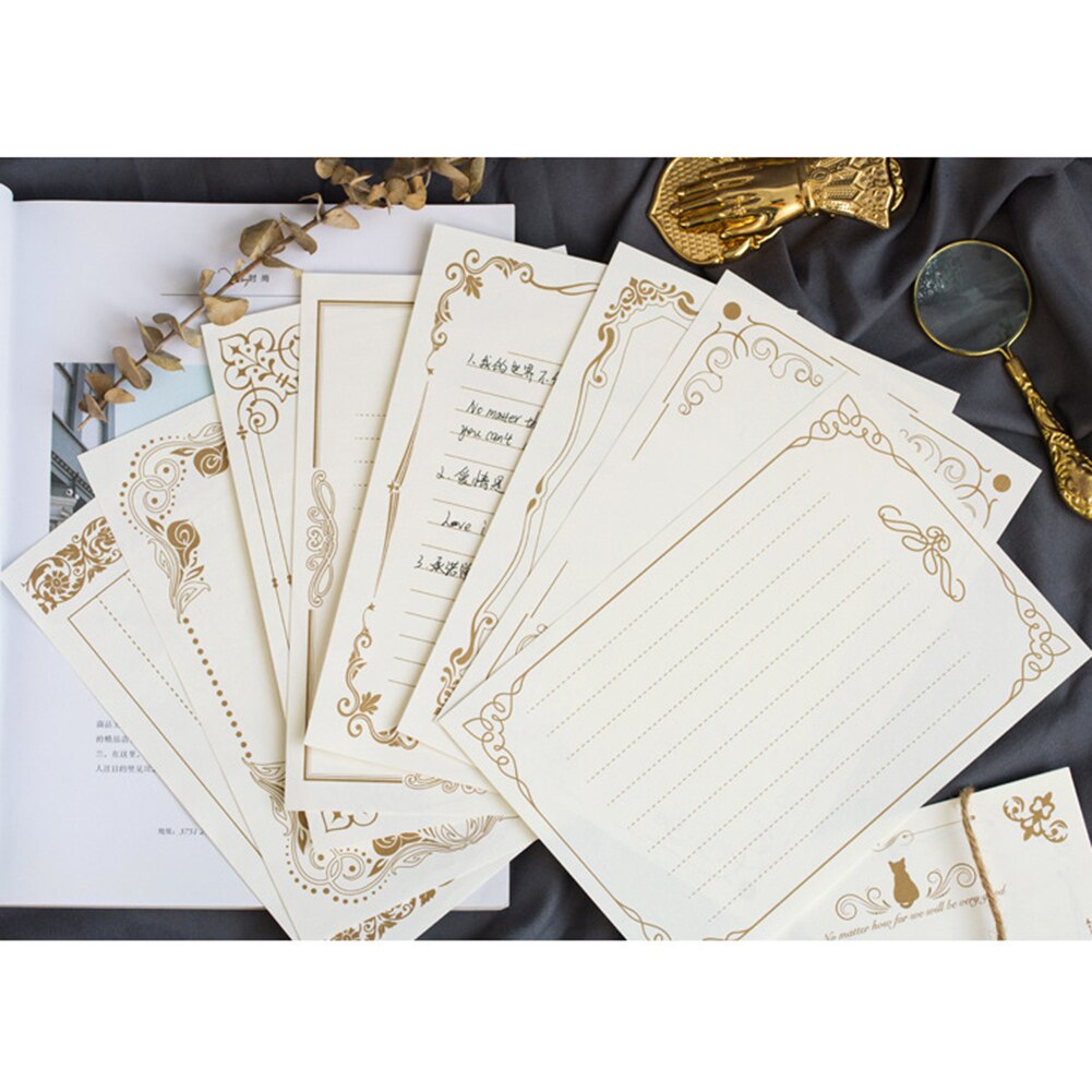 24 Sheets Vintage Letter Paper Wedding Invitation Writing Stationery Paper 3 Styles, Each Style 8 Kinds of Different Patterns