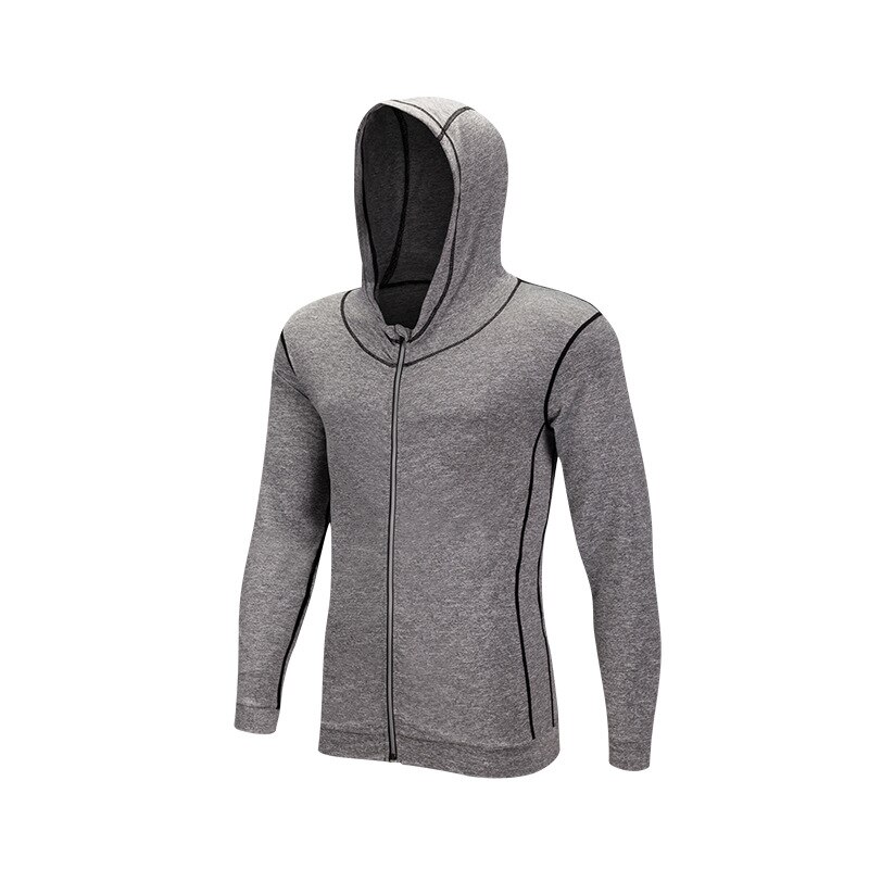 Men Hooded Running Coat Reflective Zipper Fitness Gym Exercise Coat Male Sweater Basketball Sportswear Training Clothes