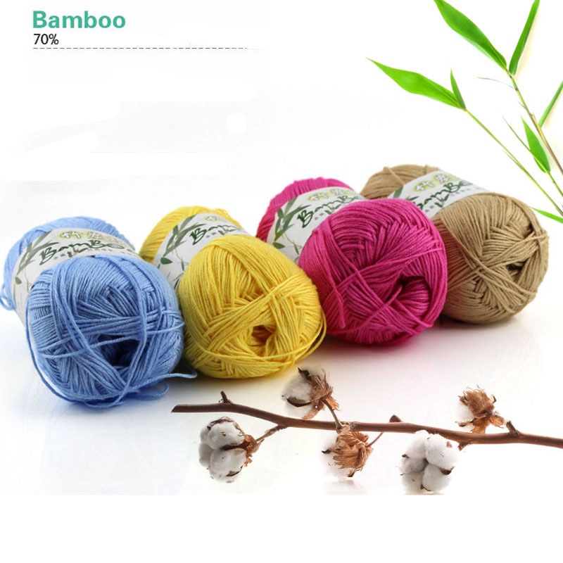 70% bamboo fiber 30% cotton hand knitting yarns Anti-Shrink Baby yarns crochet thread cotton thread thick bamboo cotton yarn