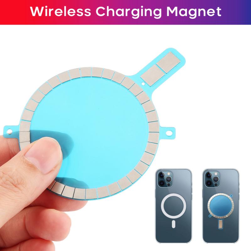 1 pc secure phone case strong magnetic snap closure for iphone 12 pro/huawei/samsung wireless charging magnet for back cover