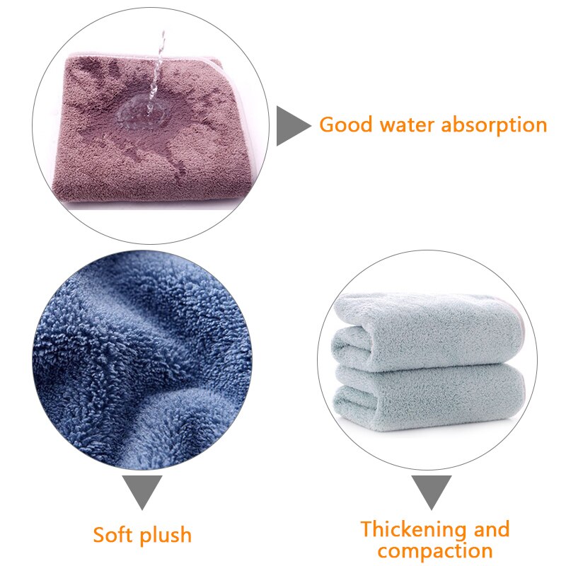 2 Pcs Soft Face Towels Pure Color Adult Face Towels High-density Coral Velvet Bathroom Bathing Absorbent Towel Bathroom Supply