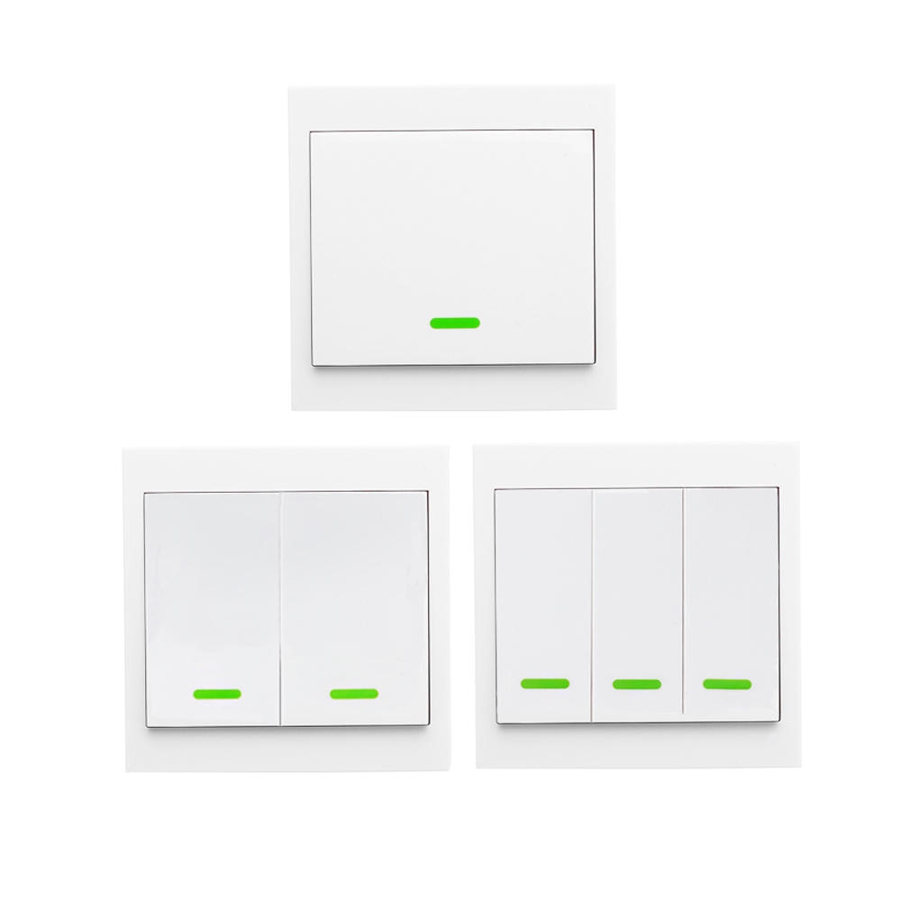 Drukknop Muur Lichtschakelaar Afstandsbediening 3Gang 86 Type Panel Schakelaar Smart Home 433MHz Draadloze RF Afstandsbediening controle