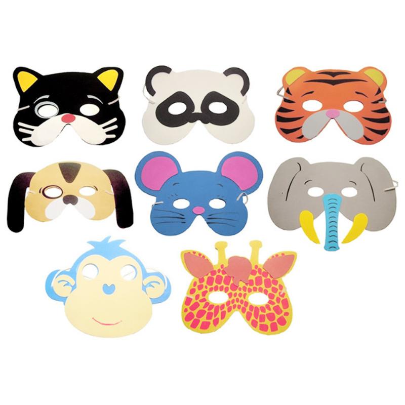 10PCS Diverse EVA Schuim Dier Maskers voor Kids Verjaardagsfeestje Thuis Creatieve Dier Maskers Speelgoed (Willekeurige Stijl)
