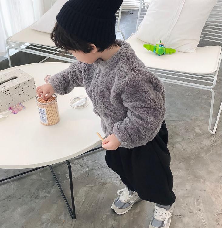 baby vinter høst varme ullklær uklar babyer gutt jente kåpe fast glidelås varm dobbeltsidig ull myk lur høstfrakk