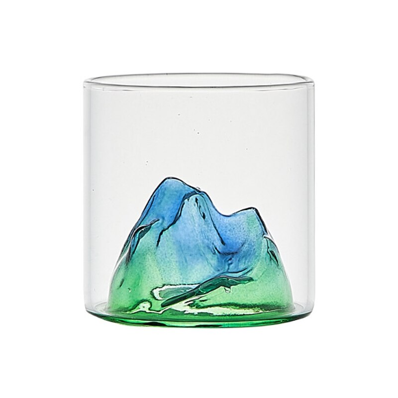 Vaso de cristal japonés 3D para Whisky de montaña, vaso de Whisky antiguo, Whisky Rock, vaso de Vodka, vaso de vino: Green