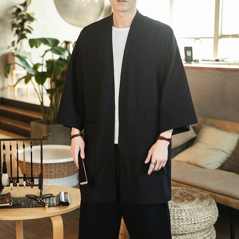Kimono japonês tradicional asiático roupas cardigan quimono masculino samurai traje quimonos haori karate quimono camisa masculina ff2729: 2 / L