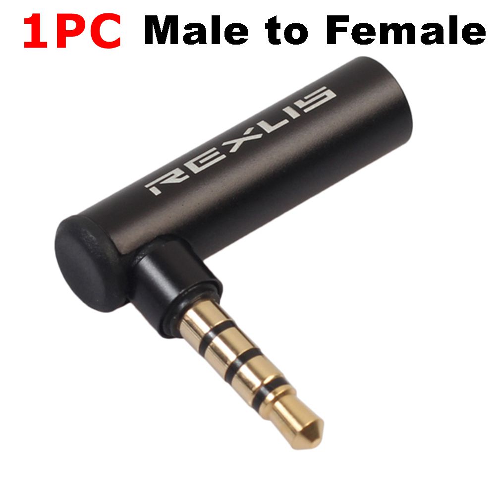 90 Degree Headphone Audio Microphone Jack Stereo Plug Connector 3.5mm Male to Female Right Angled Adapter Converter for REXUS: green