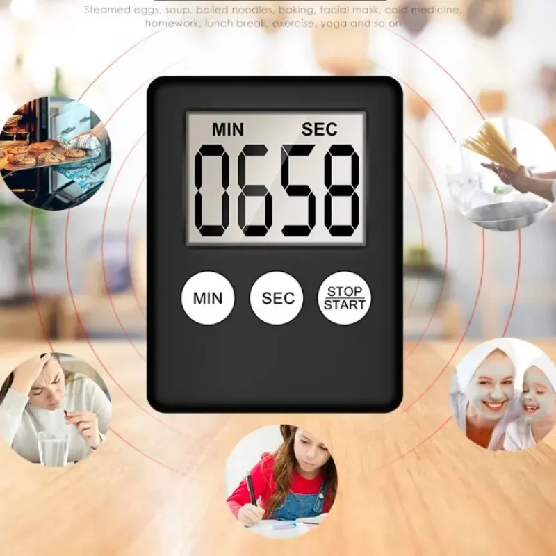 Magnet Küche Kochen Timer LCD Digital Bildschirm Küche Timer Quadrat Kochen Timer zählen Countdown Wecker für sterben Küche