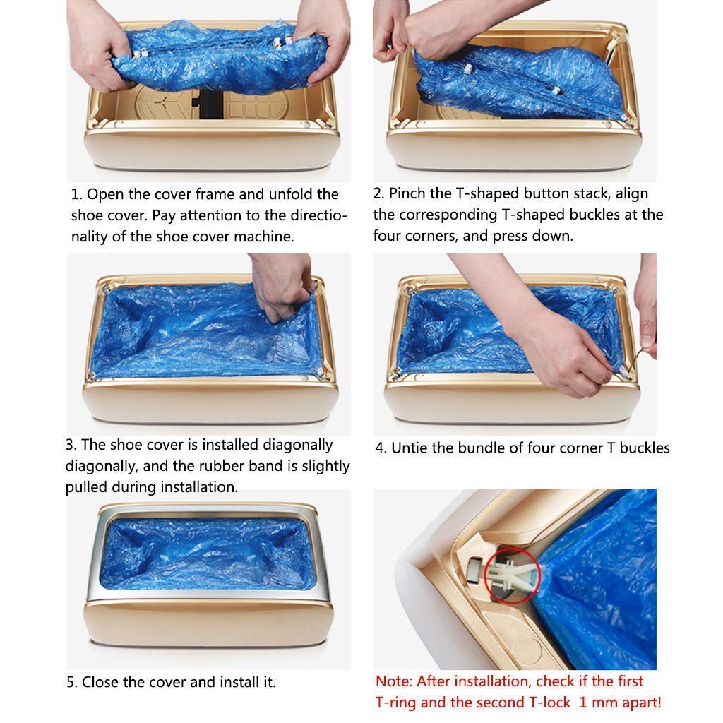 Automatic Disposable Shoe Cover Dispenser Portable Hand-Free Waterproof Overshoes Machine for Home, Office, Supermarket, Factory