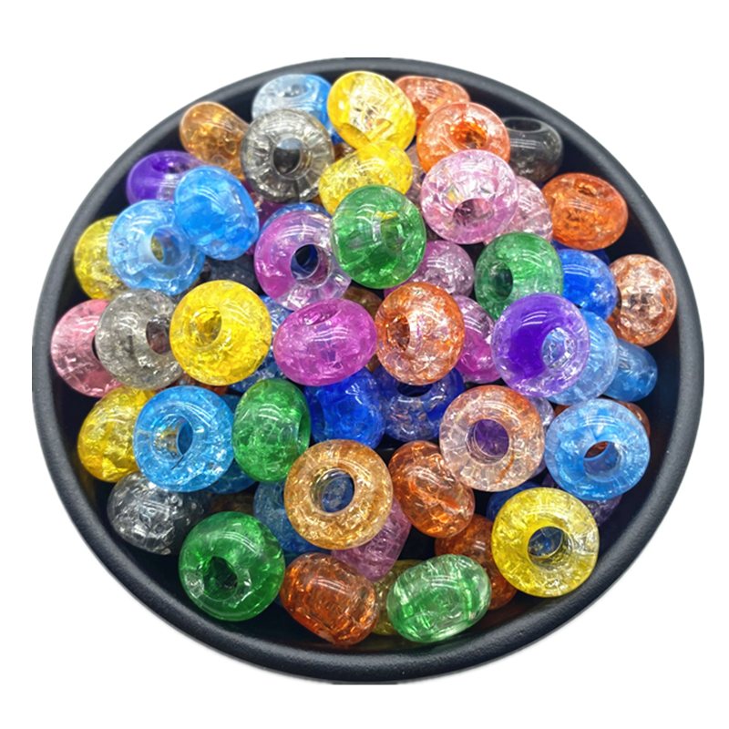 20pcs/lot 15x9mm Mixing Color Big Hole Acrylic Beads Loose Spacer Oblate Circle Bead Necklace Bracelet Pendant Jewelry Making: SKY BLUE