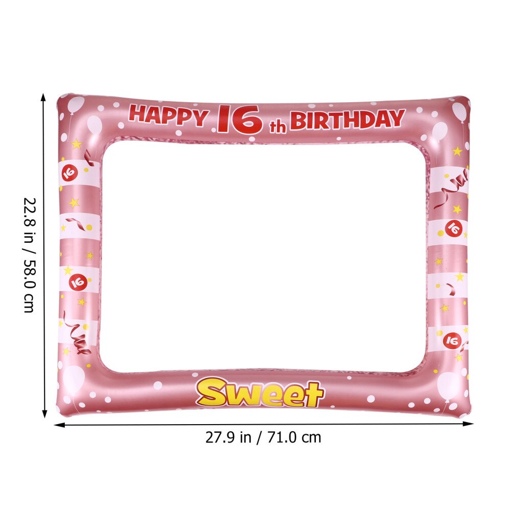 1 Pc Birthday Inflatable Photo Frame PVC Party Photo Props Supply for Age 18