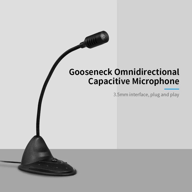 3.5mm Desktop Microphone Computer Microphone Gooseneck Omnidirectional Microphone for Conference Lecture Voice Chat: Default Title