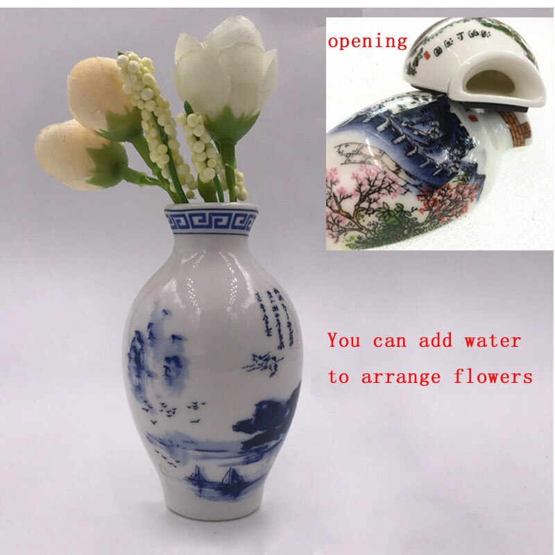 Chinese Blauw En Wit Porselein Vaas Koelkastmagneet Souvenir Geschilderd Keramische Ambachten Koelkastmagneet Relatiegeschenken