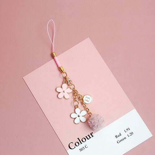 Cute Korean Smart phone Strap Lanyards for iPhone Samsung Keys Decoration Daisy Mobile Phone Strap Hang Rope Phone Charm: A