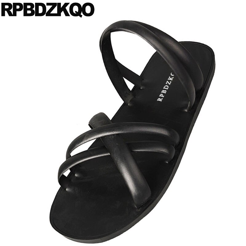 Schoenen Maat 47 Water Zwarte Mannen Gladiator Sandalen Zomer 46 Grote Rubber Strap Romeinse Waterdichte Slides Casual Slippers Platte Runway