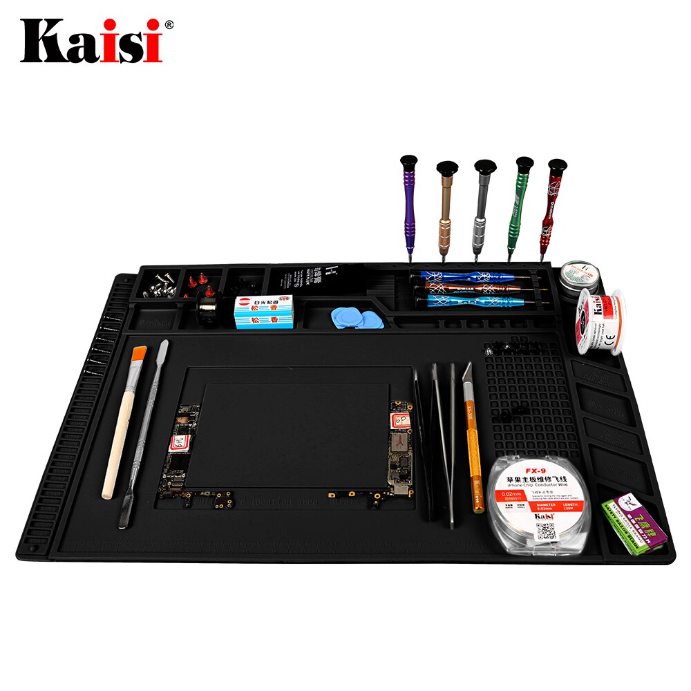 ESD Soldering Mat With Magnetic Silicone Work Mat Heat-resistant BGA Soldering Station Repair Insulation Pad DIY Platform