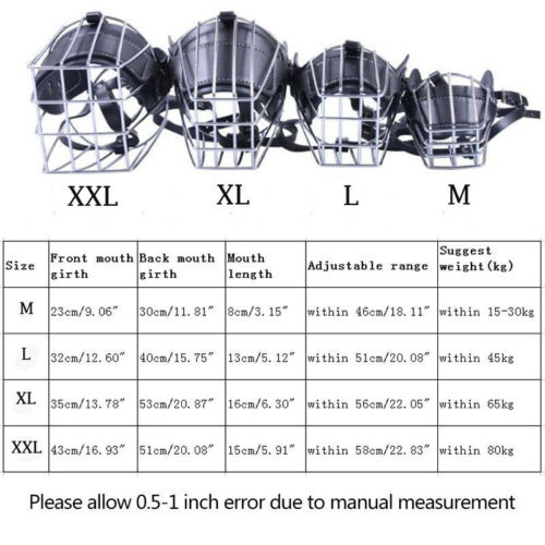 M-XL de malla metálica ajustable para perros y mascotas, cesta de alambre fuerte negra/marrón, bozal para perros, bozal antimordida, bozales para morder y ladridos